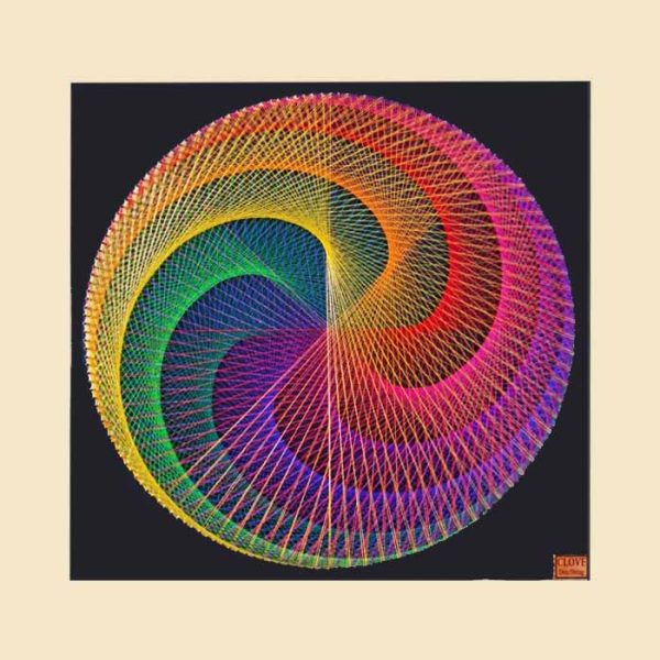 Cuadro individual, Espiral en 8 colores 70x70 cm, sin marco