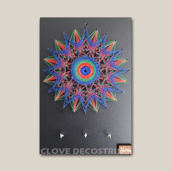 Porta llavero estrella, azul, rojo verde 20x30